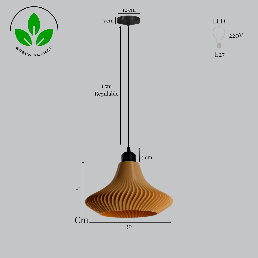 Lámpara Colgante "Vita" Color Beige/Florón Negro/Cable Negro - Imagen 6