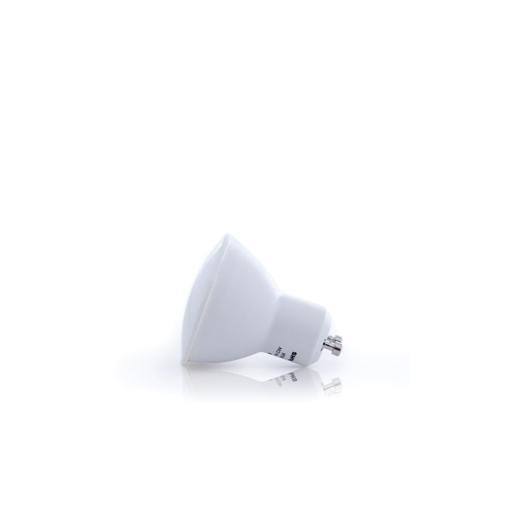 Pack de 5 Bombillas LED GU10 6W 700Lm 6000ºK 40.000H - Aro Downlight Redondo Inclinable "Vepa" Acero 90mm - Blanco - Imagen 8