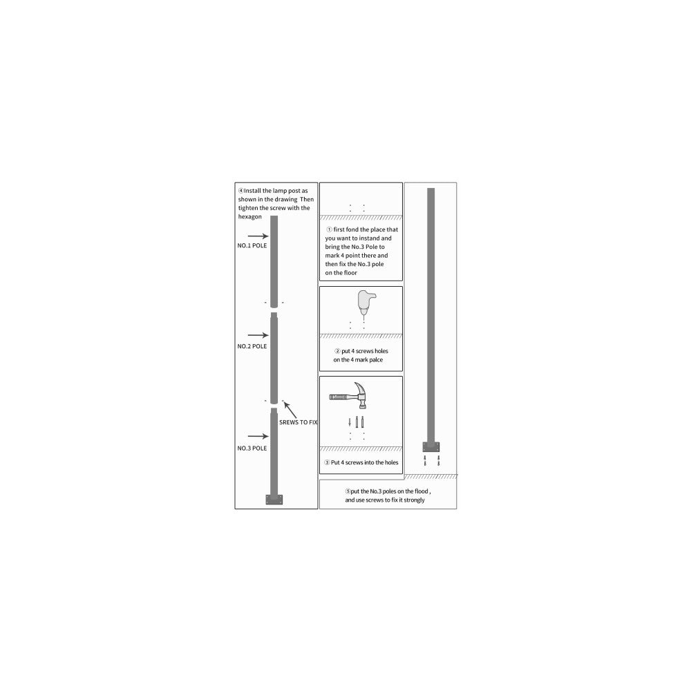 Columna Farola 3M Desmontable Negro - Imagen 3