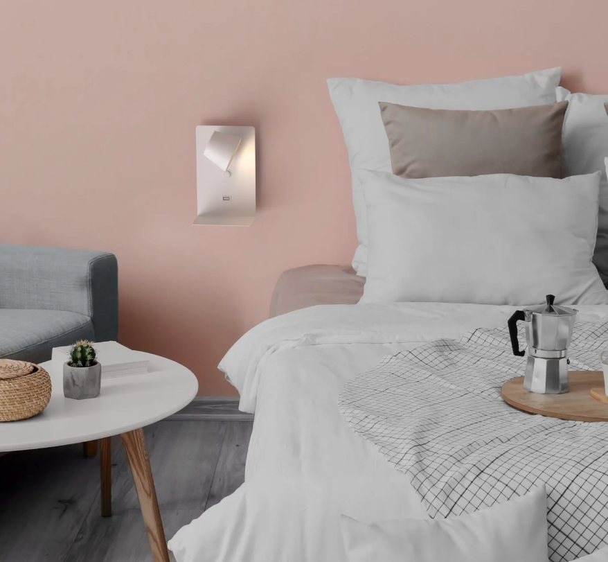 Aplique de pared para lectura con puerto USB "Lumo"6W Base carga inalámbrica - Imagen 3