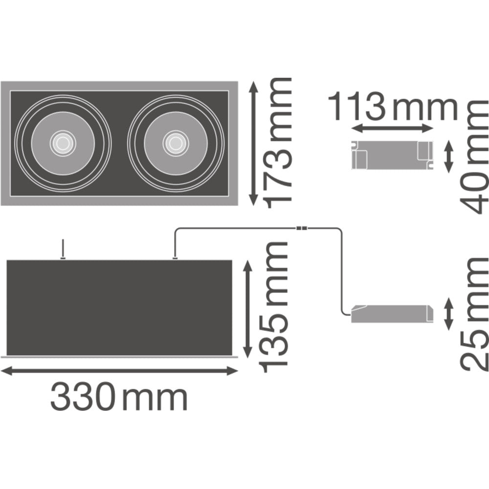 Foco LED LEDVANCE 2*30W 2*2700Lm 4000K 38º IP20 - Imagen 3