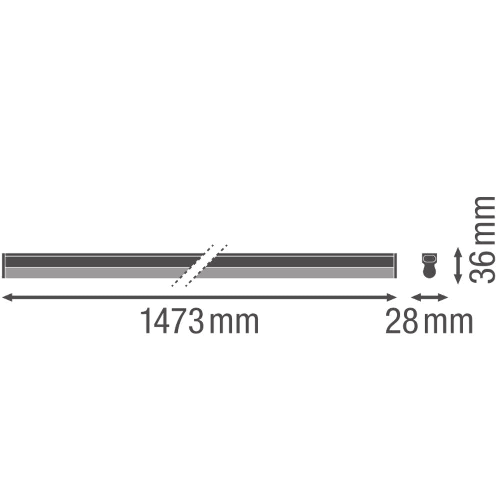 Luminaria LED lineal Ledvance "Compact" 17W 1800Lm 3000K 140º IP20 - Imagen 3