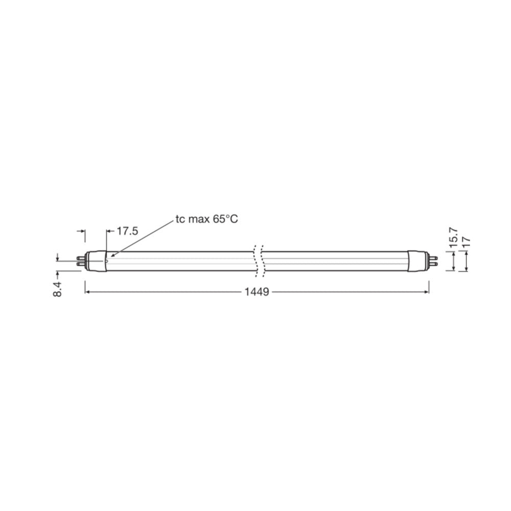 Tubo LED Ledvance G5 T5, 18 W, 2800 lm, 6500 K, 180º, IP20, regulable. - Imagen 2