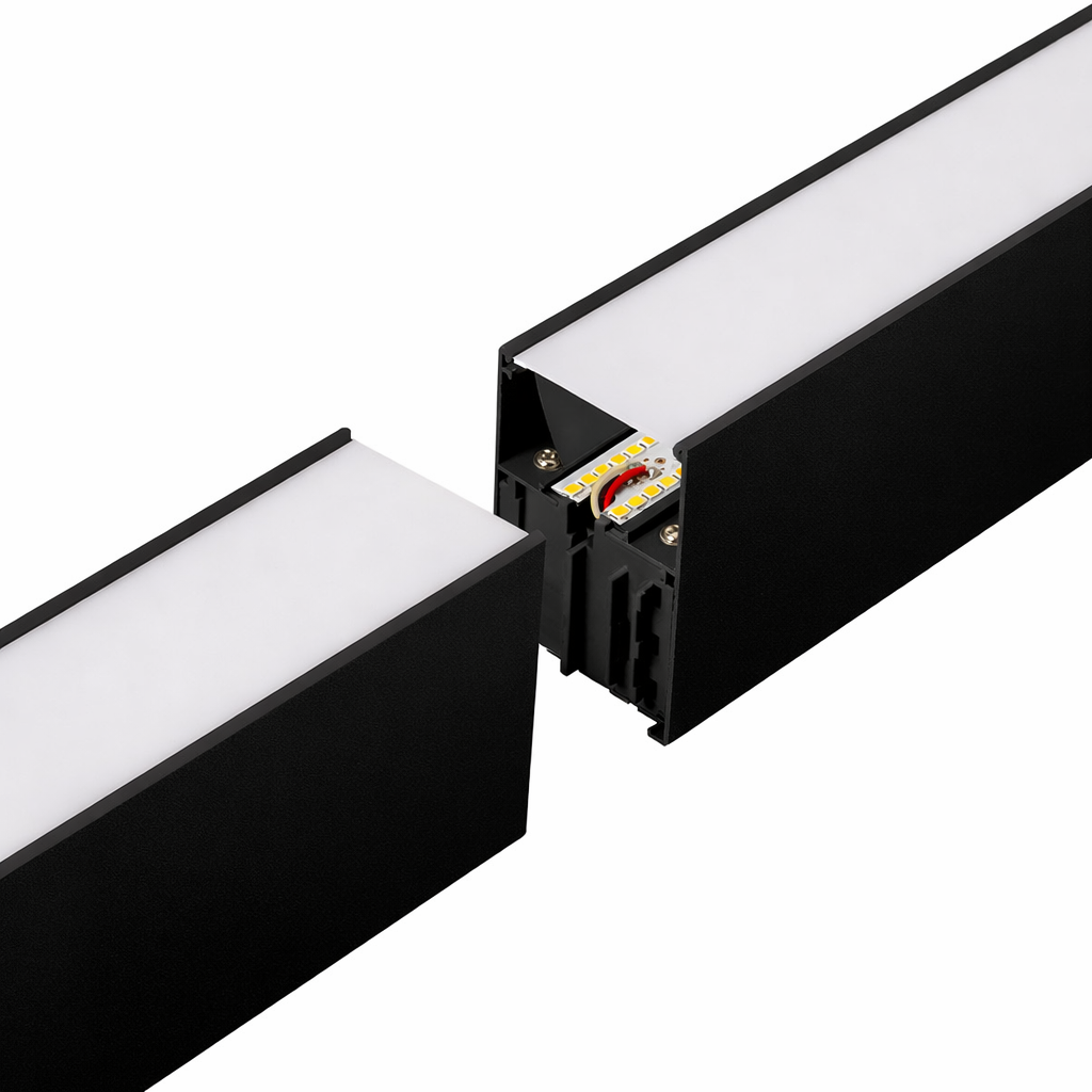 Luminaria LED Enlazable 38W 3800Lm 150cm IP20 CCT 3000-6500K (Tonalidad Luz Regulable) 75º Superficie/ Suspendida Acabado Negro - Imagen 3