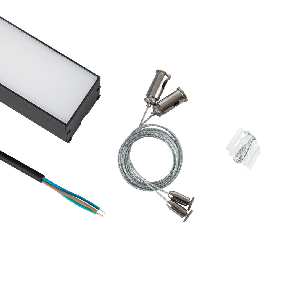 Luminaria LED Enlazable 38W 3800Lm 150cm IP20 CCT 3000-6500K (Tonalidad Luz Regulable) 75º Superficie/ Suspendida Acabado Negro - Imagen 4