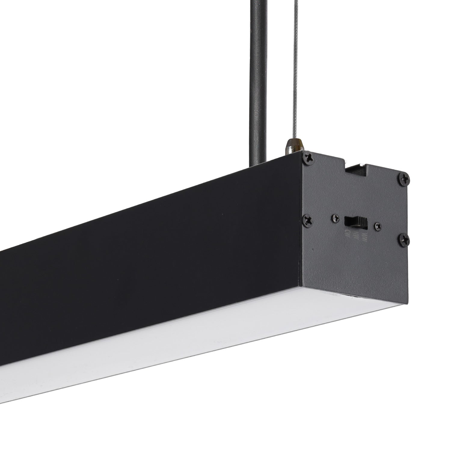 Luminaria LED Enlazable 38W 3800Lm 150cm IP20 CCT 3000-6500K (Tonalidad Luz Regulable) 75º Superficie/ Suspendida Acabado Negro - Imagen 5
