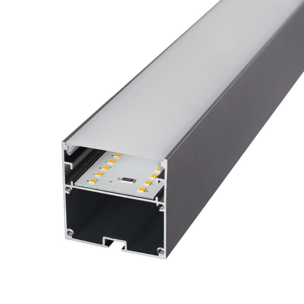 Luminaria LED Enlazable 38W 3800Lm 150cm IP20 CCT 3000-6500K (Tonalidad Luz Regulable) 75º Superficie/ Suspendida Acabado Negro - Imagen 6