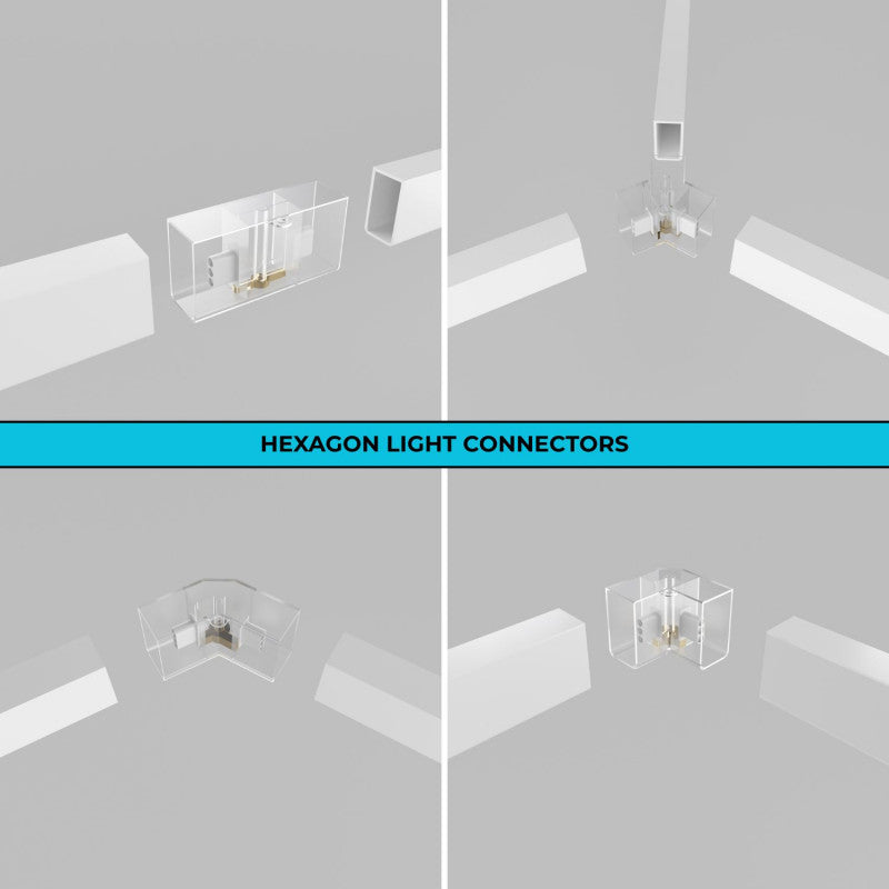 Lámpara LED hexagonal - 6000K - 14 hexágonos 44cm + Rectángulo 500cm - Imagen 5