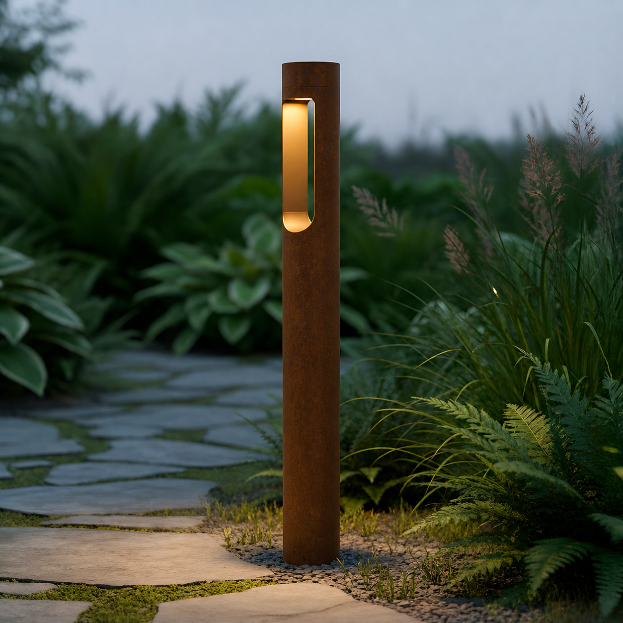 Baliza LED Exterior "Fredericksburg" 90Cm 10W 220VAC 3000ºK Marron Oxido