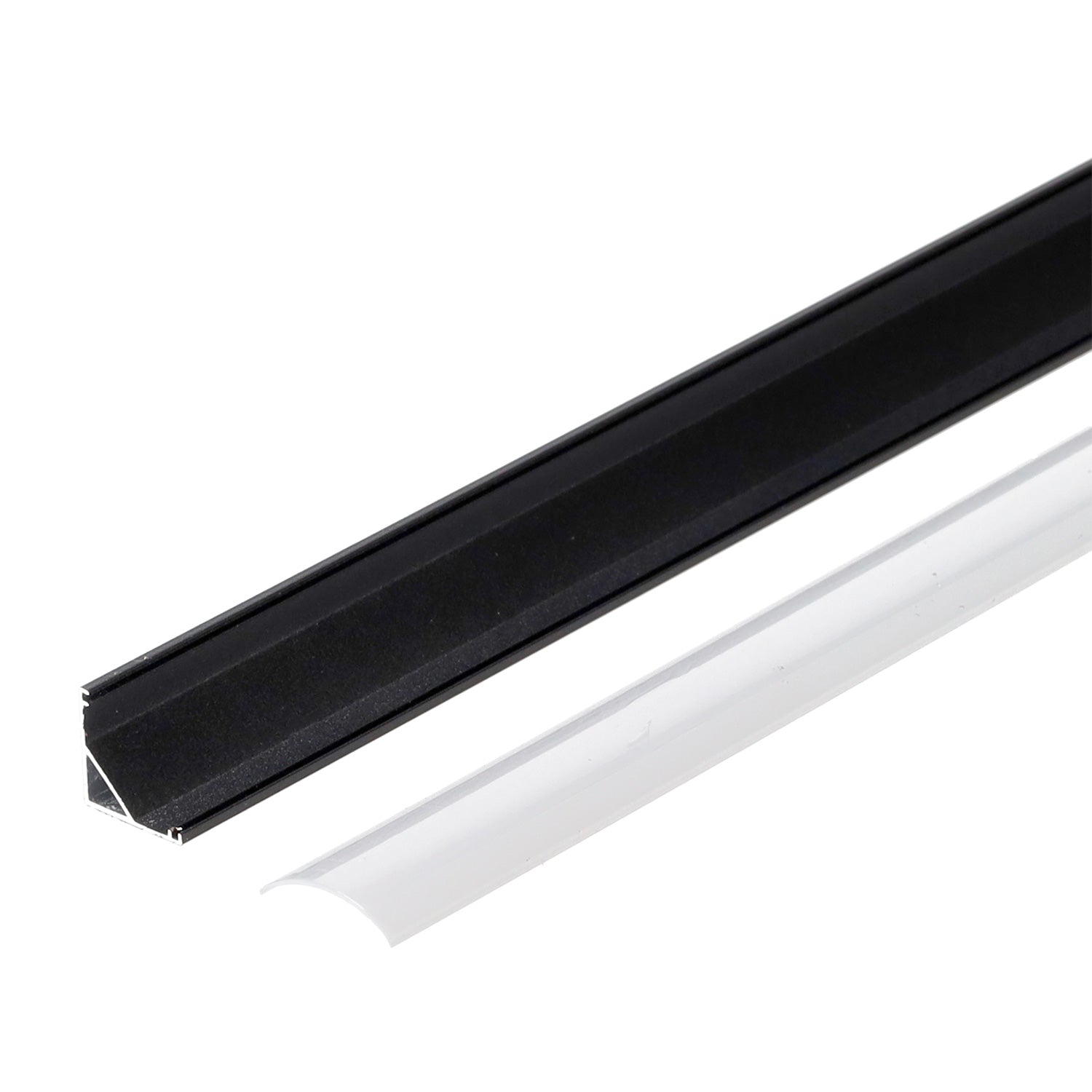 Perfíl Aluminio Negro para Tira LED Instalación Esquinas - Difusor Opal x 2M - Imagen 3