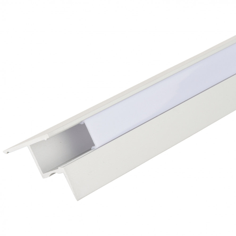 Perfíl Aluminio para Tira LED Instalación Techos Difusor Opal x 1M - Imagen 3