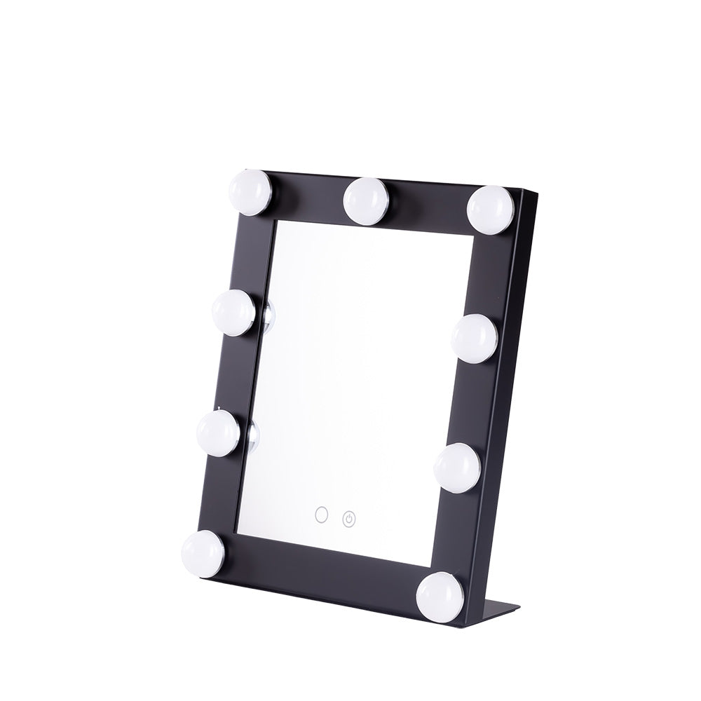 Espejo Iluminado Maquillaje LED 4200ºK 25x29Cm Negro 40.000H [SUN-KRS250290-B