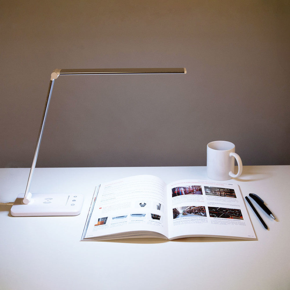 Lámpara de Mesa LED con Cargador Teléfono Inalámbrico 6W 420Lm CCT (Tonalidad Luz Regulable) - Imagen 4