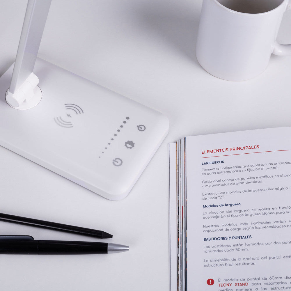 Lámpara de Mesa LED con Cargador Teléfono Inalámbrico 6W 420Lm CCT (Tonalidad Luz Regulable) - Imagen 8