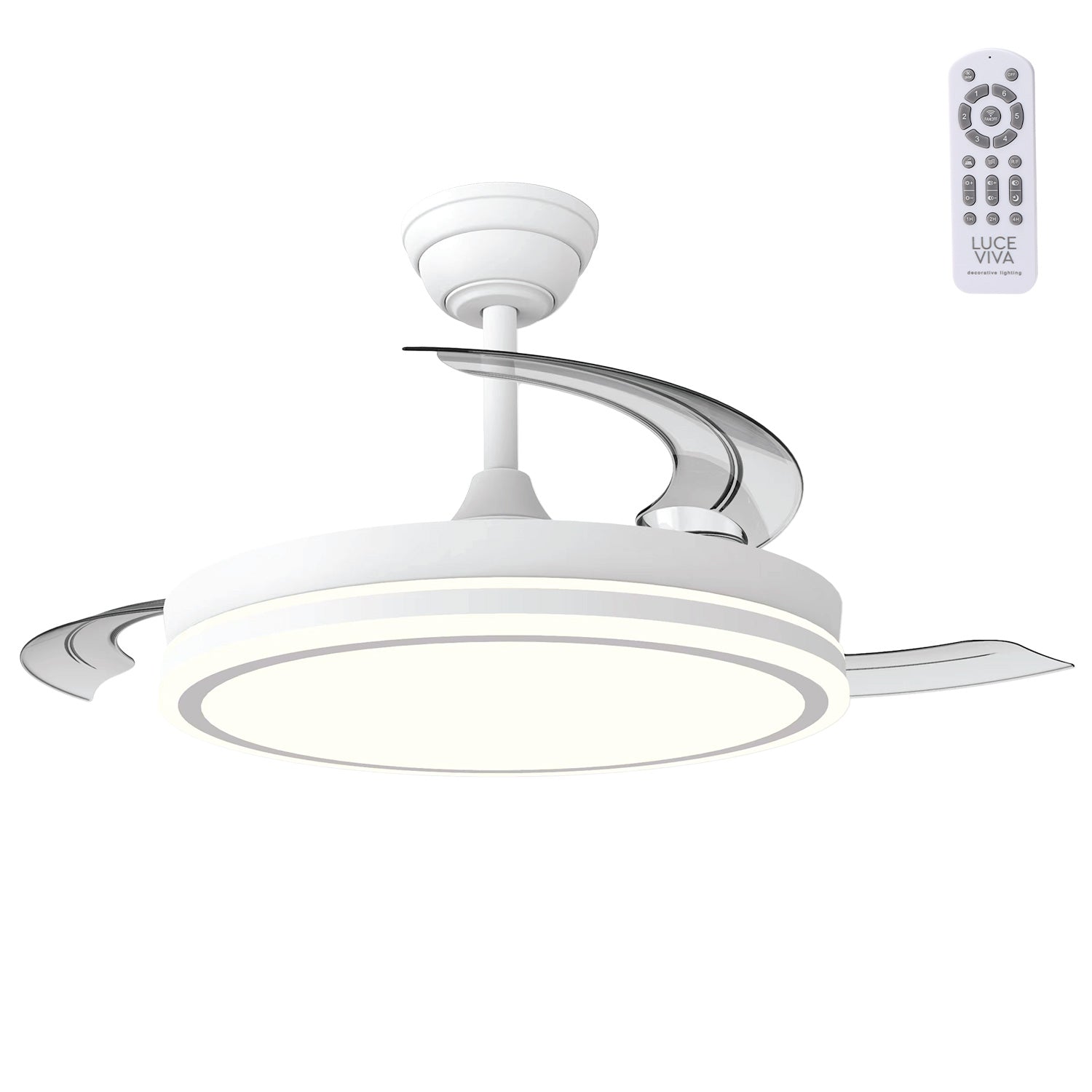 Ventilador DC"Martina" Función Verano-Invierno 48W Blanco 3 Aspas 5040lm 3500-4000-6500k Remoto y Temporizador