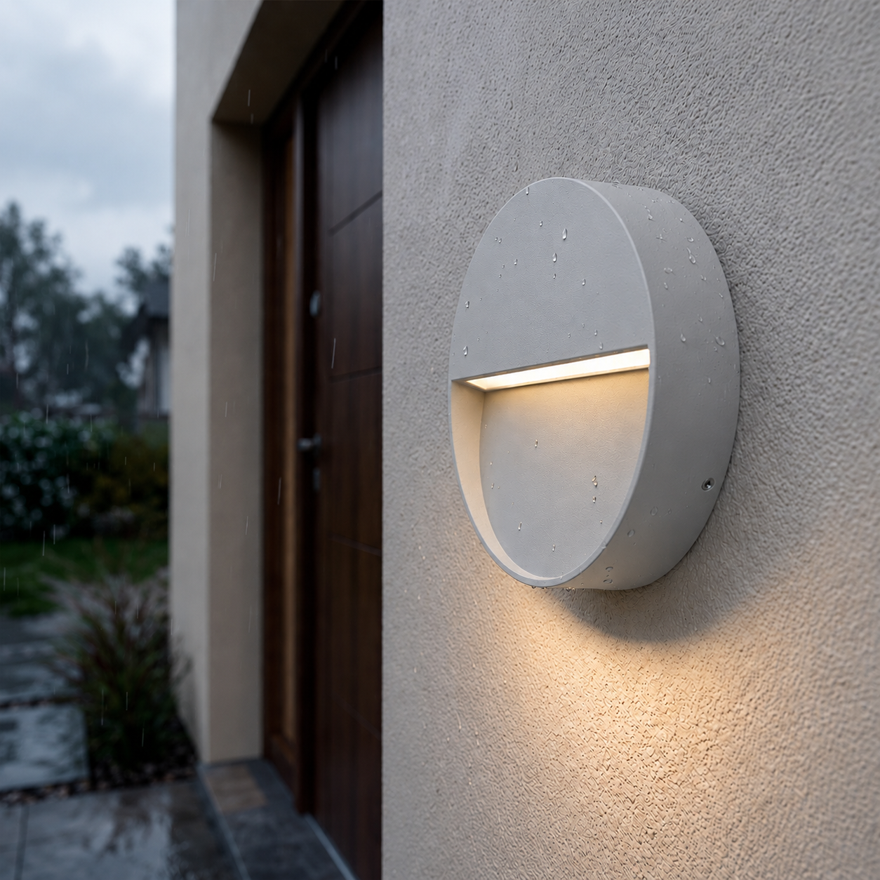 Aplique LED para Exterior 7W IP54 Circular 2700ºK Gris