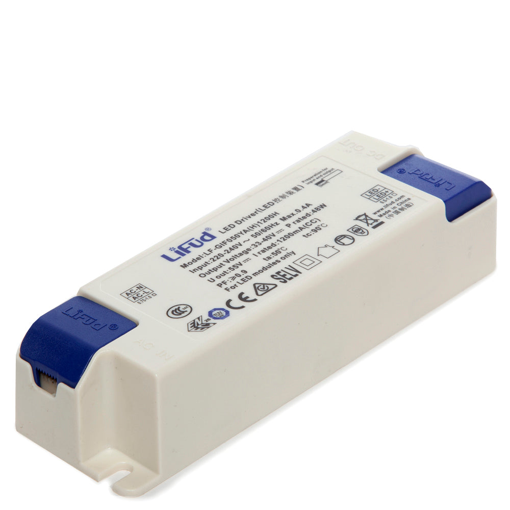 Driver LIFUD 38W Entrada:220-240VAC Salida:9-42VDC 900mA Flicker Free